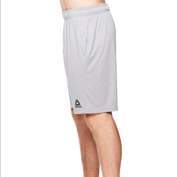 New Men’s Reebok Drawstring Athletic Shorts Gray - Picture 2 of 12